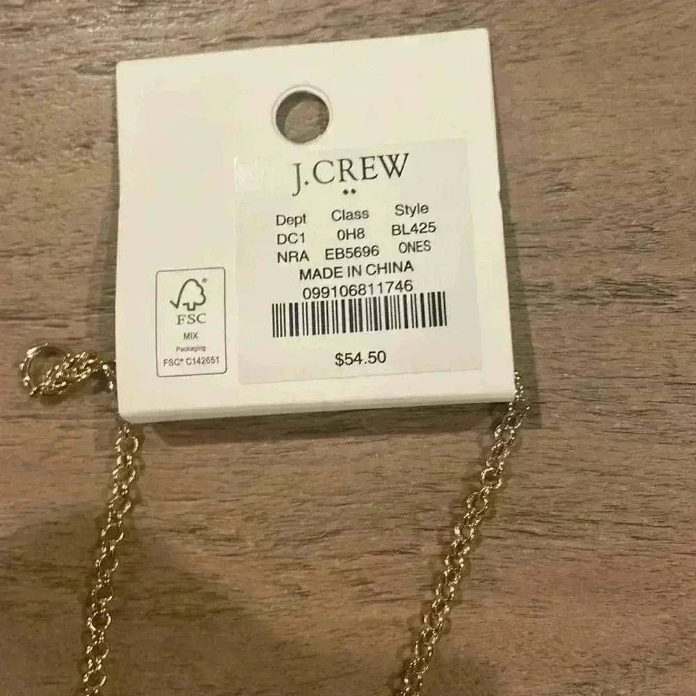 J.Crew necklace, multicolored rhinestones with gold toned chain. NWT - Picture 4 of 4